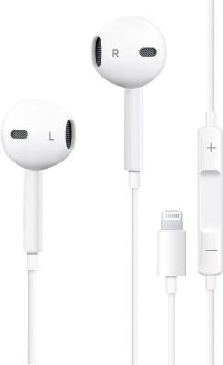 MARS iPhone Lighting Wired Earphone for iPhone 14,13,11,XS Plus, 8 Plus Wired Headset Wired Headset(White, In the Ear)