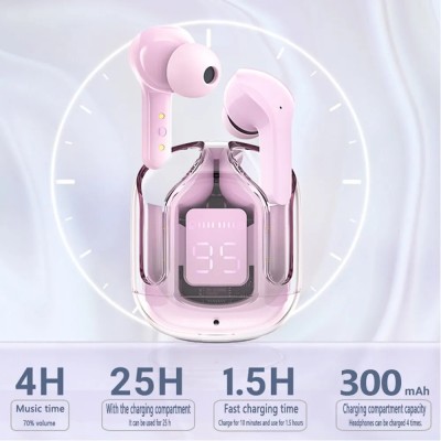 TECHMAZE M10 TWS earbuds with 3500mAh charging powerbank T6 Bluetooth(Pink, In the Ear)