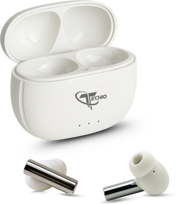 Techio Atom 90 G8 TWS Earbud | Smart Touch Controls & Voice Assistant, Bluetooth(White, True Wireless)