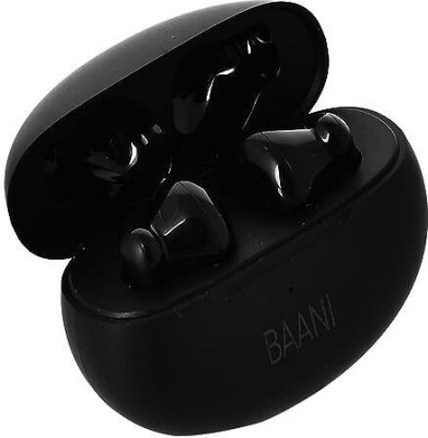 Baani Audio Dynamic Driver Earbuds IPX5 40 H Playtime Bluetooth Headset(Black, True Wireless)