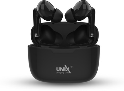 Unix Wireless Buds Pro with 25 hours Battery life & Quad Mic 13mm Driver Bluetooth(Black, True Wireless)