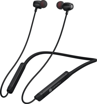 Portronics Harmonics Z9 Bluetooth Neckband With Mic,40Hrs Playtime,Metal Finish,BT 5.3V Bluetooth(Black, In the Ear)