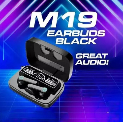 Seashot New Edition TWS M19 Gaming Earbuds Bluetooth 5.0 Wireless LED Digital Display Bluetooth(Black, True Wireless)