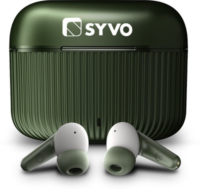 Syvo S40 TWS in Ear Earbuds with Upto 24H Case Battery, 4 Mic, 45ms Low Latency Bluetooth Gaming(Green, True Wireless)