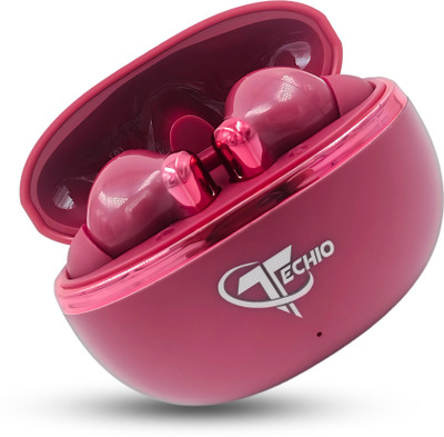 Techio NIRVANA ION Earbud ,40Hrs of Playback Bluetooth(Red, True Wireless)