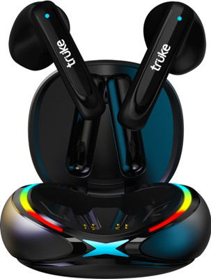 Truke BTG X1 Earbuds With Game Mode, Quad Mic ENC, 20 RGB LEDs, 48H Playtime Bluetooth Headset (Black, True Wireless) For Rs. 899 @ 74% off