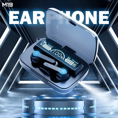 Seashot M19 Bluetooth 5.2 Wireless Earbuds Touch Waterproof IP7X LED Digital Bluetooth(Black, True Wireless)