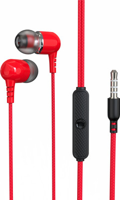 Zusix Vibesix VX-02 Wired Earphone Handsfree with Mic Wired(Red, In the Ear)