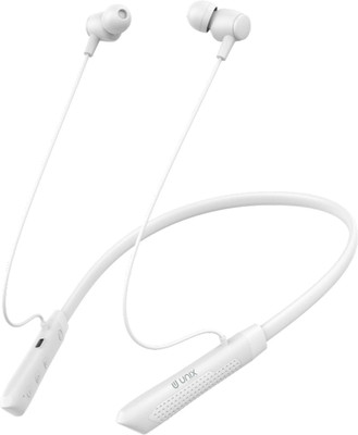 Unix Horizon 76 Hours Playing Time Fast Charging with Extra Bass Neckband Bluetooth(White, In the Ear)