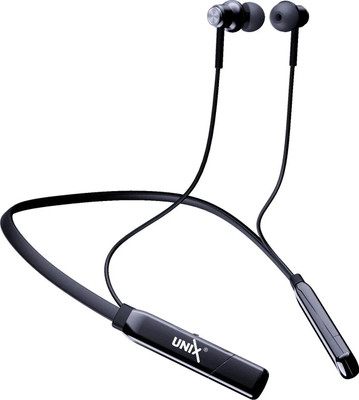 Unix Gear 32 Hours Playing Time Fast Charging Bluetooth Neckband Earphone Bluetooth(Grey, In the Ear)