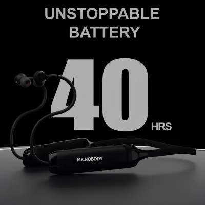 MR.NOBODY N50 With 40 HRS Playback,Fast Charging,High Bass & ASAP Charge Bluetooth N15 Bluetooth Headset(Black, In the Ear)