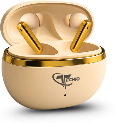 TECHIO Nirvana Earbuds with AI Noise Reduction, Fast Charge, and IPX5 Water Resistance Bluetooth(Brown, True Wireless)