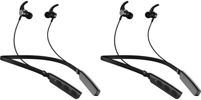keeva Combo B-235 Wireless Neckband with Mic Stereo Sound Quality Bluetooth Headset Bluetooth(Black, In the Ear)