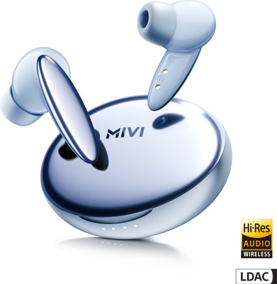 Mivi Superpods Opera, 60Hrs PT, Spatial Audio, Hi-Res & LDAC, 3D HD Audio, Fast Chg. Bluetooth(Arctic Blue, True Wireless)