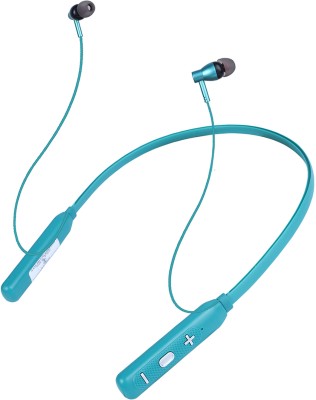 IZWI New F9 Wireless Bluetooth Neckband with 24 Hours Playback-time & Built-in HD Mic Bluetooth Gaming Headset(Green, In the Ear)