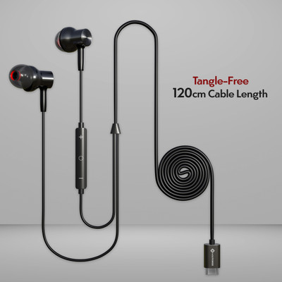 MAK POWER All-Supported Type-C Jack Earphones with Dynamic Audio, In-Line Mic Controls Wired(Black, In the Ear)
