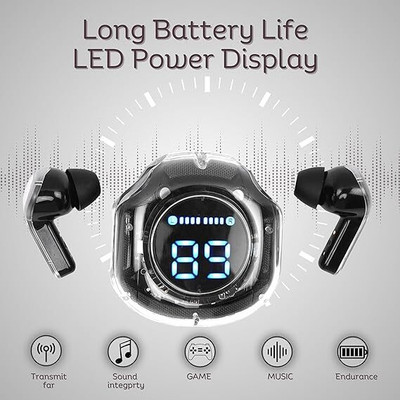 INDOB Fast Charging, Bluetooth 5.3 ULTRAPOD Bluetooth(Black, In the Ear)