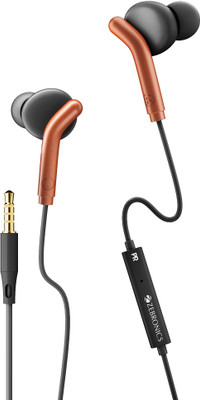 ZEBRONICS BRO With In-Line Mic 3.5mm Jack, 10mm drivers, Compatible for Phone/Tablet Wired(Orange, In the Ear)