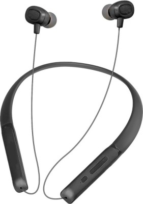 liluns 40 Hours Playtime Fast Charging Wireless Bluetooth Neckband with Mic Bluetooth Gaming(Black, In the Ear)