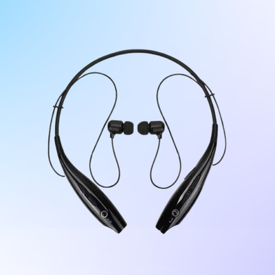 GUGGU HBS-730 Wireless Bluetooth Neckband Headset with Mic & 15 Hrs Music PlaytimeE233 Bluetooth(Black, In the Ear)