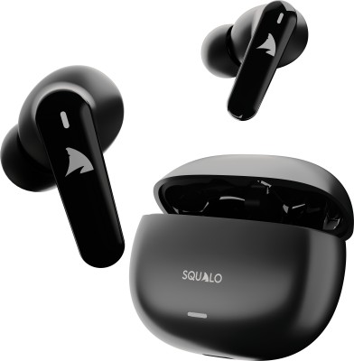 Squalo Onyx Quad Mic TWS with ENC, Super Extra Bass, Fast Charging and Gaming Mode Bluetooth Headset(Black, True Wireless)