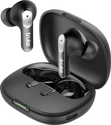 truke Mega 8 70Hr Battery Earbuds w/ 24-bit Spatial Audio, 13mm Bass, Quad Mic ENC Bluetooth(Onyx Black, True Wireless)