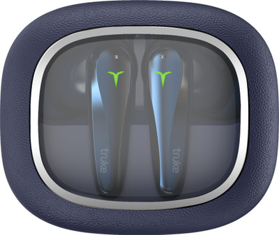 truke Crystal Dyno Leather Finish earbuds w/ Spatial Audio, 70H Battery, Quad Mic ENC Bluetooth(Arctic Blue, True Wireless)