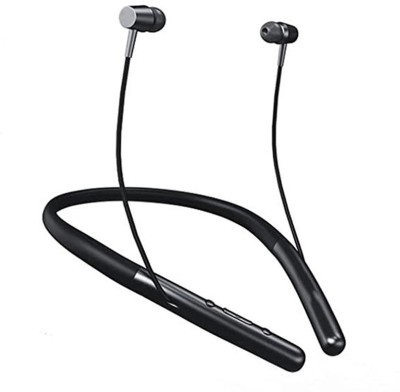TEQIR 2024 High Bass Neckband Sports Earphone Headset Wireless Neckband Bluetooth Gaming Headset(DARK BLACK, In the Ear)