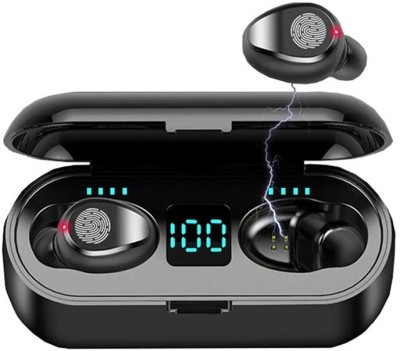 Kabeer enterprises TWS F-9 Earbuds with Power Bank Upto 48 Hours Playback & ASAP Charge KE1 Bluetooth(Black, True Wireless)