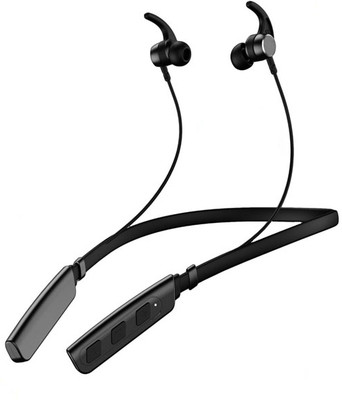 The HomeHut Wireless Neckband Upto 24 Hours Battery with Call Vibration Bluetooth Headset Bluetooth(Black, In the Ear)
