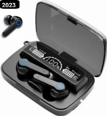 AJFuture M19 LED Display TWS Wireless Earbuds Bluetooth Headset Upto 48H ASAP Charge A5 Bluetooth Headset(Black, True Wireless)