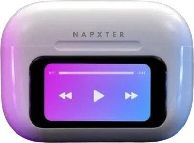 NAPXTER True Wireless ANC Earbuds with LCD Touchscreen Display Bluetooth(White, True Wireless)