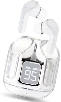 snowbudy TWS345 & High Resolution Audio, 48Hr Playtime LED Digital Display Transparent 01 Bluetooth Gaming(White, True Wireless)