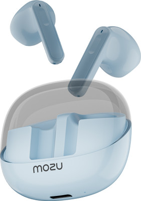 Mozu Flexibuds Klear with ENC,Mems Mic,Game Mode,Low Latency Transparent earbuds Bluetooth(Ocean Blue, True Wireless)