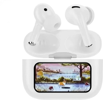 Hectic New Model Display Touch screen Earbuds with 48 hour Playtime Noise cancelation Bluetooth(White, True Wireless)