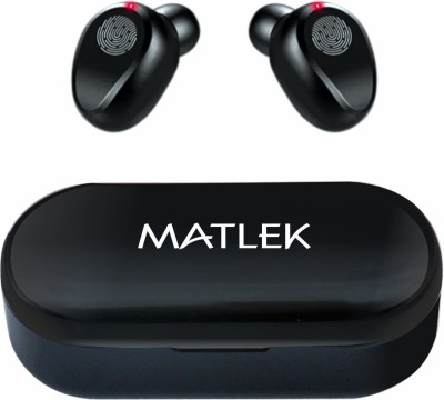 Matlek Bluetooth Earbuds With Rich Bass, Fast Charge, ENC | HD Music Earphones Bluetooth Gaming(Black, True Wireless)