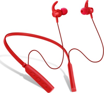 XEWISS Bluetooth5.1 36 Hours Music & Talk-Time; 300 Hours Stand by Time Neckband-02 Bluetooth Gaming((Red, HighBass, Immersive LED Lights, In the Ear), In the Ear)