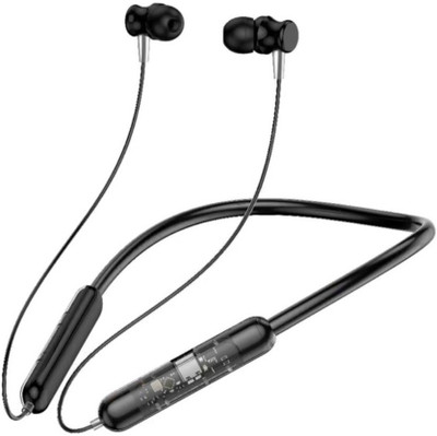 IZWI Z65 Max High Bass Audio, 48Hrs Playtime With ASAP Charge Headphones, Neckbands Bluetooth Gaming(Black , Enhanced Bass , Transparent Headphones , Immersive LED Lights, In the Ear)