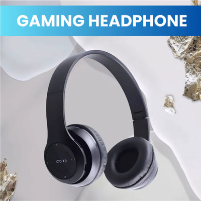 AIZINA Trending Wireless Headphones with Microphone for Entertainment._AZ Bluetooth & Wired(Black, On the Ear)