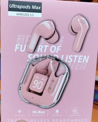 Aron True Wireless Headphone Ultra Pod Max Bluetooth 5.3 Earbuds Transparent Design Bluetooth(Assorted, In the Ear)