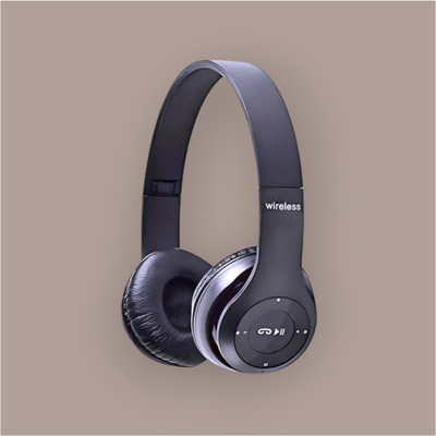 house of common Wireless Collapsible Headphones with Linear Bass Output_BG Bluetooth & Wired(Black, On the Ear)