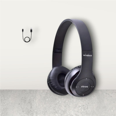 AIZINA Wireless Collapsible Headphones with Integrated Bass_W2 Bluetooth & Wired(Black, On the Ear)