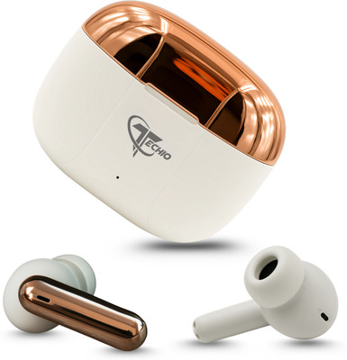 Techio True Wireless Stereo Earbuds with Rich Audio Output Bluetooth(White, True Wireless)