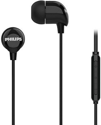 PHILIPS Wired Earphones with C-Type Audio Jack, 10mm Dynamic Drivers, Inline Mic Wired(Black, In the Ear)