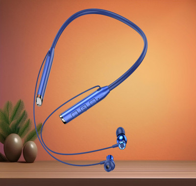 GEMFLY N80 Vibration Alert 50 Hours Playtime Cancellation Waterproof Neckband M55 Bluetooth(Blue, In the Ear)