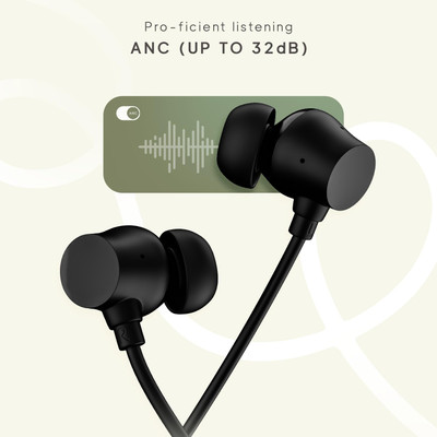 Rueqn NEO 125 - MAGNETIC POWER OFF/ON 48Hr Playtime With ENC Headphone Neckband-3 Bluetooth Gaming(Black, True Wireless)