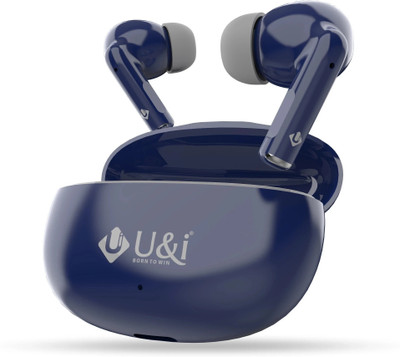 U&i Nitro Series 40 Hours Music Time True Wireless Earbuds with Quad Mic ENC Bluetooth(Blue, True Wireless)