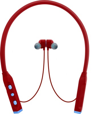 IZWI New Bluetooth Wireless in Ear Earphones with Mic and SuperBass Headphones Bluetooth Headset(Red, In the Ear)