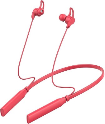 XBN Neckband with 40 Hours of Playtime & Fast charging Bluetooth Headset Bluetooth Gaming Headset(Red, In the Ear)