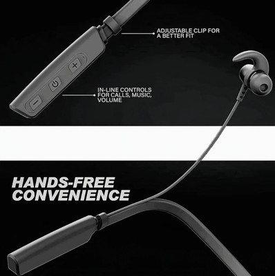 GPQ STORE Rokerz 235 Pro Wireless Bluetooth Neckband(0.4046 Bluetooth(Black, In the Ear)